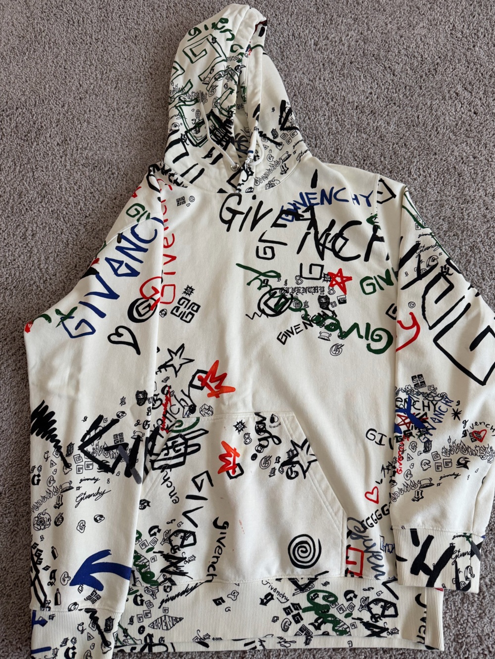 Men's Givenchy Graphic Hoodie with Multicolored Print